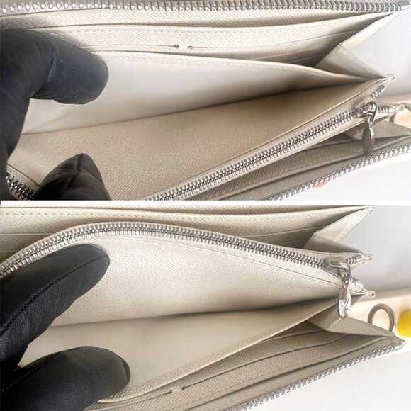 LV Epi Astrid Wristlet Clutch Wallet in Ivory w/ Silver Hardware CT4089 - Picture 12 of 17